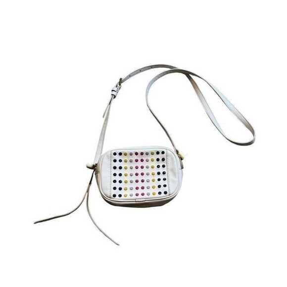 Fossil Maisie White Colored Dots Oval Crossbody Bag $118 MSRP Boho - Cute - Picture 1 of 10